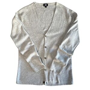 Uniqlo Womens Gray V-Neck Button Front Knit Cardigan‎ Sweater Size M 351-188678